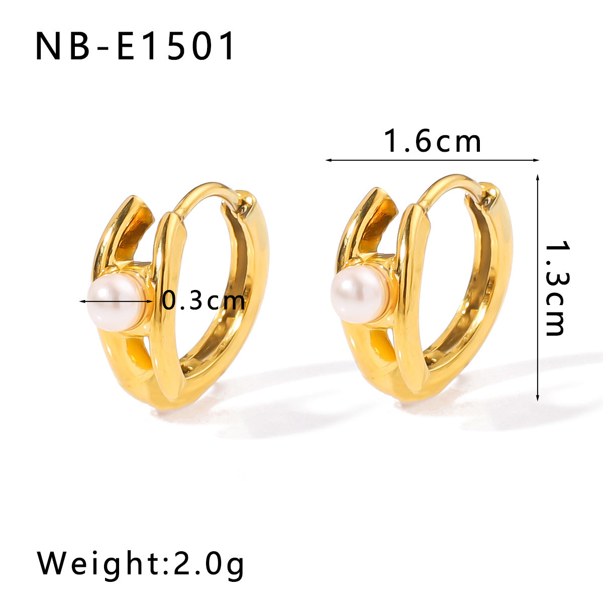 Wholesale 18K Gold Plated Flower with Diamond and Pearl Ear Ring